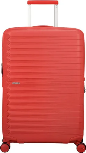 American Tourister Fastforward Spinner 68/25 TSA EXP Trolley - Koralle - Stylischer Trolley mit leichtem Gewicht, ideal für Reisen. Inklusive Tragegriff, Kompressionsriemen und TSA-Schloss für sichere Aufbewahrung. Maße: 46x68x26 cm, Volumen: 67-77 l.