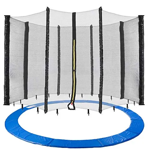 Arebos Trampolin Randabdeckung und Netz 366 cm - Trampolinzubehör für Fitness mit 20 mm starker Polsterung für höchste Sicherheit und langlebigem, UV-beständigem Material.