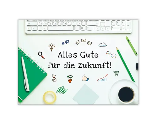 JUNAPACK Abschiedskarte mit Umschlag XXL A4 lustige Klappkarte Jobwechsel Kündigung Kollegen, Witzige A4-Klappkarte mit UV-Lack, viel Platz und passendem Umschlag