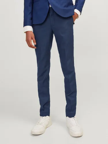 JACK & JONES Jungen jprsolaris broek jr Hose, Medieval Blue, 134 EU - Hosen für Jungen im klassischen Stil mit Woll-Mix, Slim-Fit Design und praktischen Reißverschluss sowie Gürtelschlaufen für optimalen Tragekomfort.