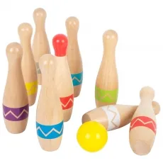 small foot Kegelspiel Active, Kinder Bowling Spielset - Indoor- und Outdoor-Kegelspiel aus robustem Massivholz, fördert Geschicklichkeit und Motorik; inkl. praktischem Tragebeutel für unterwegs.
