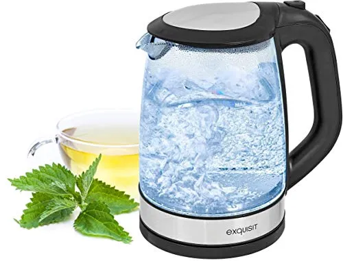 Exquisit Glas-Wasserkocher WK 3501 swg in schwarz von Exquisit