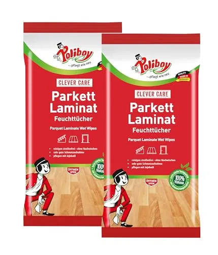 Parkett Laminat Feuchttücher - 2x 15 Tücher