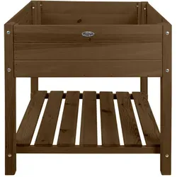 Hochbeet aus Holz XL mit Ablage und Einlegefolie, braun - Hochbeet aus FSC®-zertifiziertem Kiefernholz, ideal für Balkon und Terrasse. Ergonomische Höhe für rückenschonendes Arbeiten und frische Ernten. Inkl. Ablagefach und Einlegefolie für einfachen Gemüseanbau.