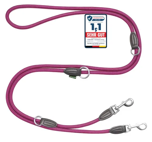 Leisegrün Hundeleine für große Hunde - Verstellbare 3m Doppelleine aus Nylon für große Hunde, ideal für individuelle Nutzung als Umhängeleine oder Führleine. Robust und sicher mit starken Karabinern.