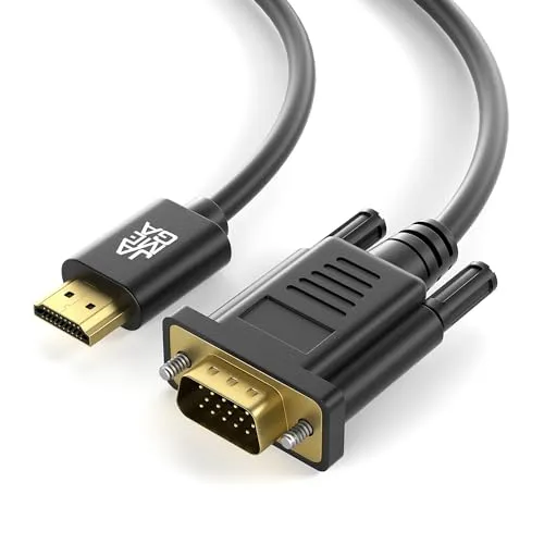 JAMEGA - 3m HDMI zu VGA Konverter-Kabel | Vergoldete HDMI auf VGA D-SUB 15 Pin HDTV 1080P Auflösung umwandeln kompatibel mit Computer, Desktop, Laptop, PC, Monitor Beamer