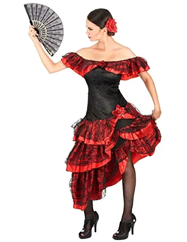 DEGUISE TOI Schwarz-rote Flamenco-Tänzerin - Kostüm für Damen - Schwarz