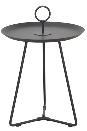 Runder Beistelltisch aus Eisen, schwarz - Moderner Beistelltisch, Durchmesser 38 cm, ideal für Ihr Wohnzimmer. Robuste Eisenkonstruktion mit pulverbeschichtetem Finish für Langlebigkeit und Stil.