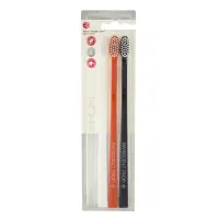 Swissdent Colours Soft-Medium Toothbrushes (schwarz, orange, weiss) 3 Stück