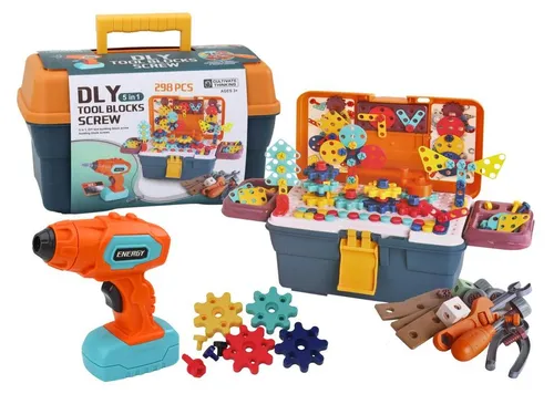 Lean Toys Klocki Puzzle Konstrukcyjne 3D mit Bohrmaschine