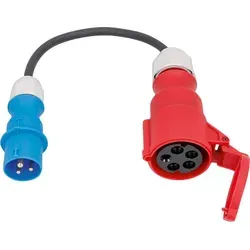 as-Schwabe CEE Adapterleitung 0,3m 16A auf 32A 5-polig IP44 - Kabeladapter: Ideal für Camping und Boote, mit Sicherheitsstandards geprüft und Spannungsanzeige. Kompakt und leicht verstaut.