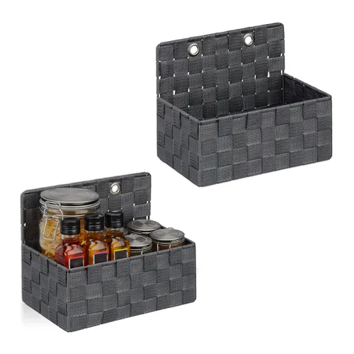 Aufbewahrungskorb Hängekörbchen Wandkorb Flechtkorb Hängeaufbewahrung 2 Badkörbe