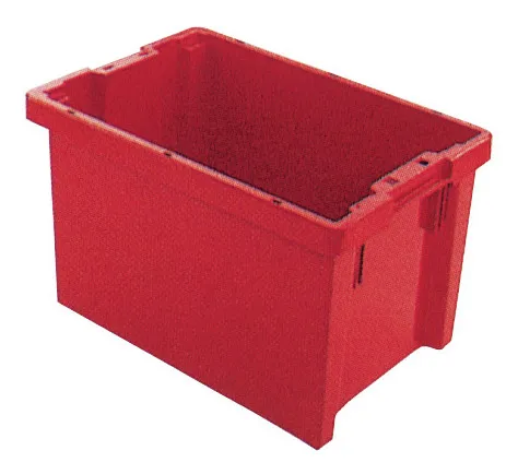 LA KA PE Drehstapelbehälter 65 l - Praktischer Lagerbehälter in Rot - Drehstapelbehälter, 65 l Volumen, ideal für platzsparende Lagerung und Transport von Waren.