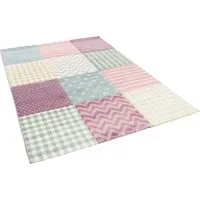 Pergamon Kinder Teppich Maui Kids Pastel Bunt Karo Sterne - Teppiche fürs Kinderzimmer, schadstoffgeprüft nach Öko-Tex Standard 100, ideal für Fußbodenheizung und parkett- und laminatschonend.