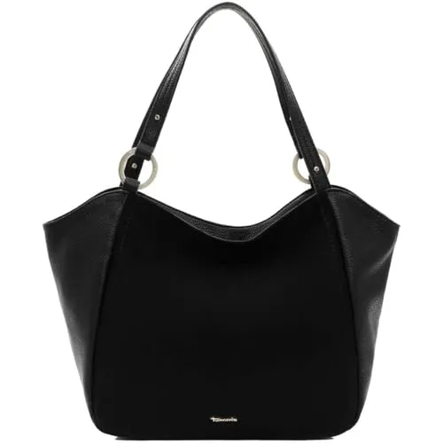 Produktbild Tamaris Caro Damen Handtasche Shopper aus Kunstleder in Schwarz Gold mit Reißverschluss. schwarz
