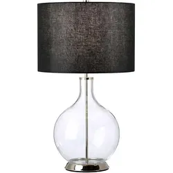 Orb 1-flammige Tischlampe – Poliertes Nickel mit schwarzem Schirm