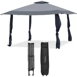 GOPLUS 4×4m Faltpavillon mit Doppeldach und UV-Schutz 50+