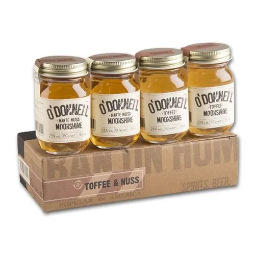 O'Donnell Moonshine Likör Bestseller Minis Set, 25% Vol. 4 x 0,05 l