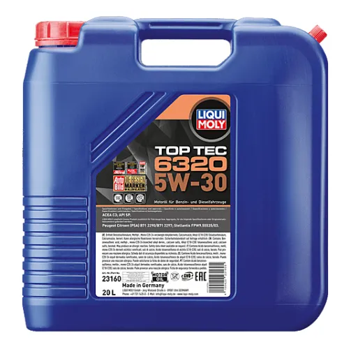Liqui Moly Motoröl Top Tec 6320 5W-30 – 20 Liter