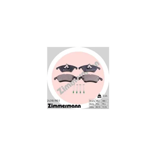 Zimmermann Bremsbelagsatz für Scheibenbremse 24310.190.1