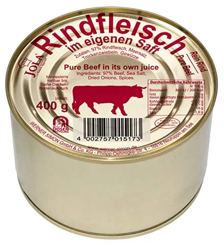 Produktbild Rindfleisch im eigenen Saft 97% pure Beef 400 gr