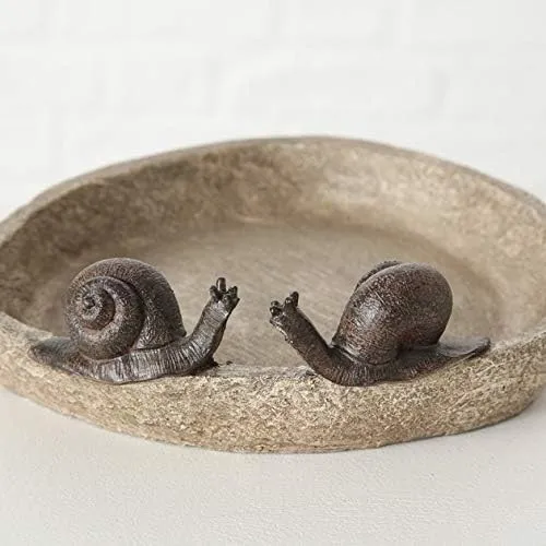 Vogeltränke Vogelbad Futterstelle Kunstharz Schnecke Stückpreis