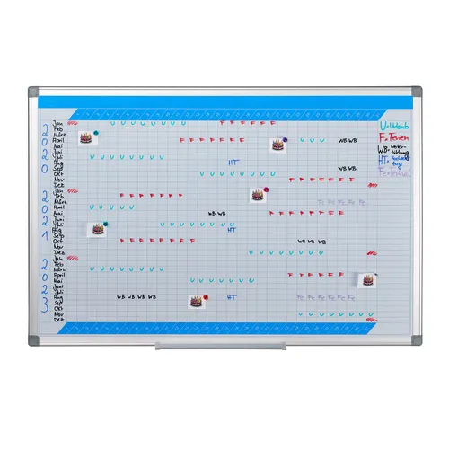 Whiteboard Writeboard Magnet-Schreibtafel - Wandtafel mit Planungsraster, ideal für Organisation und Notizen, vielseitig einsetzbar für Büro oder Zuhause.