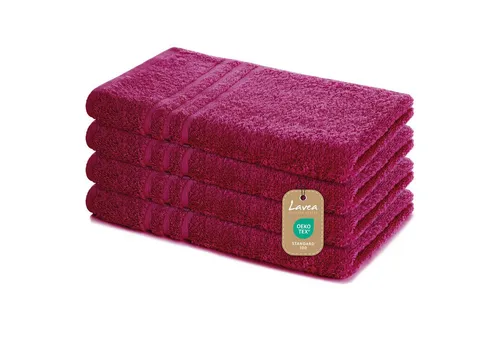 Lavea Handtuch Set Elena 500gr/m², 50x100cm in rot von Lavea