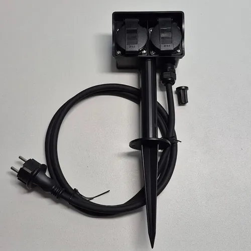 Kopp Außensteckdose Erdspieß mit 2 Schutzkontakt Garten-Steckdose 1.5m IP44