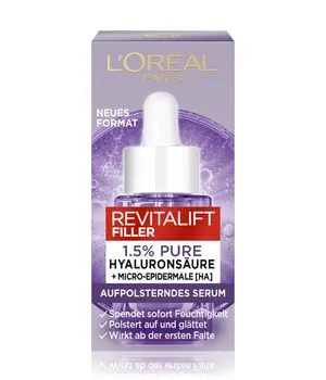L'Oréal Paris Revitalift Filler Anti-Falten Serum 15 ml - Intensives Gesichtsserum mit 1,5% Hyaluronsäure für eine sofortige Feuchtigkeitsversorgung und sichtbare Faltenminderung. Ideal für eine prallere und geschmeidigere Haut.