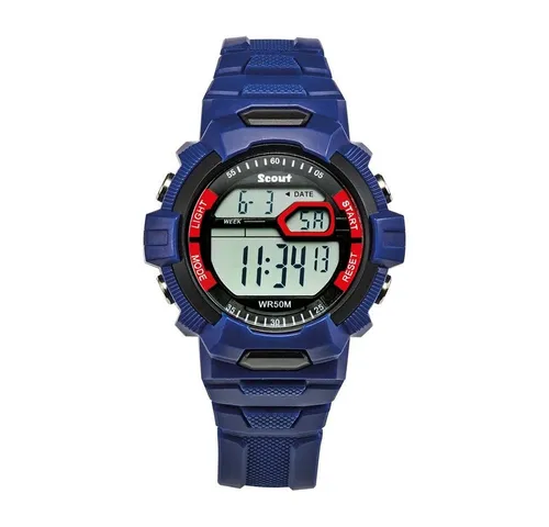 Scout Chronograph The Digi 280308001 - Digitale Quarzuhr für Kinder - Chronograph für Jungen und Mädchen, wasserdicht bis 5 bar, ideal als Geschenk und mit praktischen Funktionen wie Alarm und Stoppuhr.