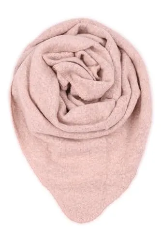 malito - Damen Modeschal - weicher Dreiecksschal Unifarben & Leo Print - langer flauschiger XXL Winterschal S601 - (Altrosa)