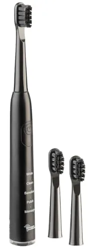 newgen medicals Akku Zahnbürste: Elektrische USB-Akku-Schallzahnbürste mit 5 Modi - Elektrische Zahnbürste mit bis zu 40.000 Schwingungen pro Minute und 5 Reinigungs-Modi für optimale Zahnpflege. Wasserdicht (IPX7) und ideal für Reisen mit bis zu 60 Tagen Akku-Laufzeit.