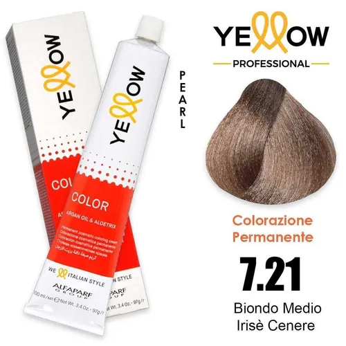 Tönung Haare 7.21 Blond Medium Asche Bratsche Alfaparf yellow Color Pro 100ml