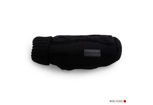 Wolters Hundepullover Zopf-Strickpullover schwarz - Rückenlänge 20 cm, stilvoll und warm für kleine Hunde