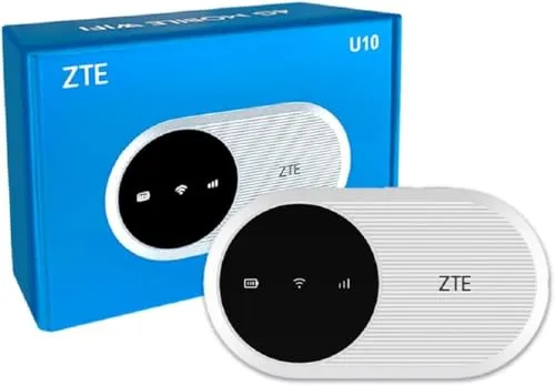ZTE U10, Wi-Fi 6/4G LTE Mobile WLAN, entsperrter tragbarer Zugangspunkt zu niedrigen Kosten, verbindet Sich mit 32 Geräten, Akku 2000 mAh, integrierte Antenne für verbesserte Geschwindigkeiten