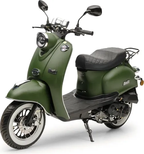 Retro Motorroller MiniMe 50ccm (Grün-Matt, 45 km/h) von Burnout