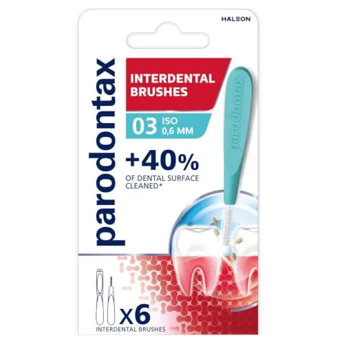 parodontax Interdentalbürsten (0,6 mm) X6 mit hygienischer Kappe/entfernt Plaque gründlich