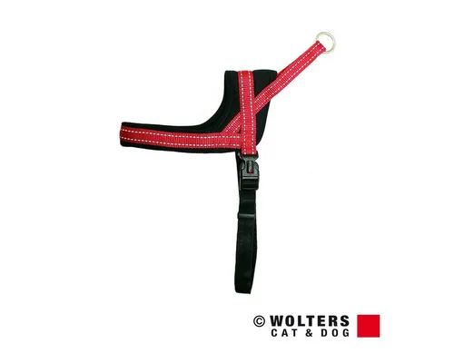 Wolters Hunde-Geschirr Soft & Safe reflektierend - Verstellbares Norwegergeschirr in cayenne/schwarz, mit reflektierenden Nähten für bessere Sichtbarkeit. Einfaches An- und Ablegen dank Schnellverschluss und waschbar bei 30°C. Komfortabel und sicher für Ihren Hund.
