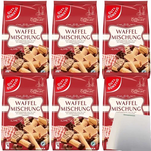Gut&Günstig Waffelmischung Gebäck 6er Pack 6x400g Packung usy Block