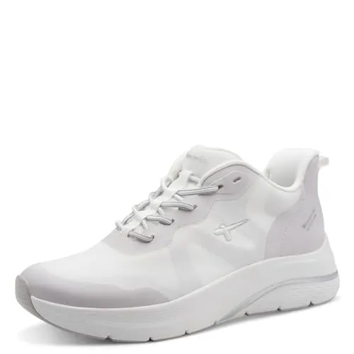 Tamaris Sneaker - Weiß Textil/Synthetik - Stiefel & Stiefeletten, moderner Damen Sneaker in Weiß, ideal für Freizeitaktivitäten mit bequemem flachen Absatz und schnürbarem Design.
