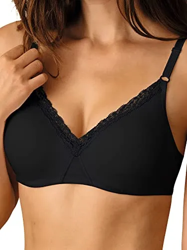 Nur Die Baumwoll Spitzen BH - Weicher bügelloser Softcup Bra, Schwarz, 90B - Klassische BHs für Damen mit nahtlosen, doppellagigen Cups für unsichtbaren Tragekomfort und feminine Optik. Frontseitig verstellbare Träger sorgen für optimale Passform.