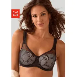 Nuance by Lascana Minimizer-BH mit Bügel, gemoldet mit floraler Spitze – ideal für große Größen rosa|schwarz 75