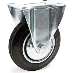 Wiltec Bockrolle Ø160mm Mit Gummirad Und Metallfelge 130kg Tragkraft, Vollmaterial Apparaterolle Transportrolle Möbelrolle, Leiser Lauf