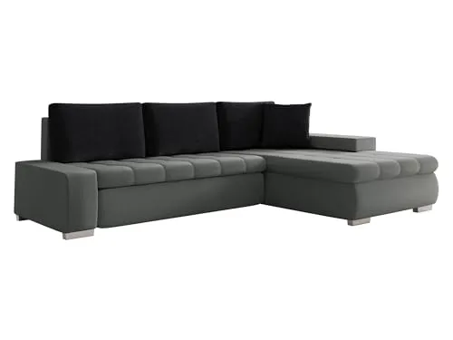 Mirjan24 Elegante Sofa Orkan Mini mit Schlaffunktion - Sofa & Couch mit Schlaffunktion und Bettkasten, großzügige Schlaffläche von 215x140 cm, inklusive Kissen-Set für optimalen Komfort.