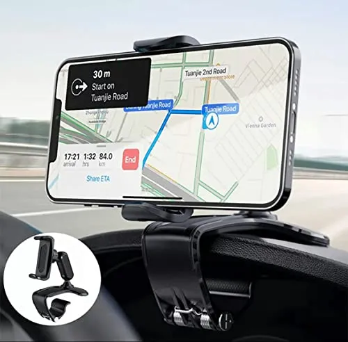 ORCO Armaturenbrett-Handyhalterung, Zubehör Innenraum für das Auto, zum Anklippen, 360 Grad drehbar, verstellbare Kfz-Halterung, geeignet für Smartphone 10,2 bis 17,8 cm (4 bis 7 Zoll)