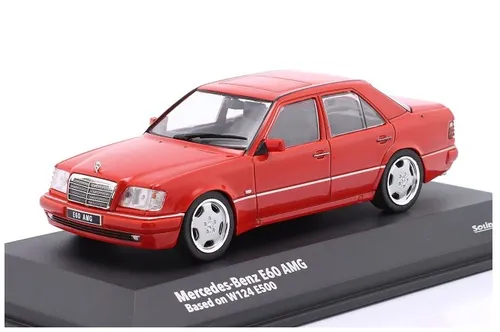 Solido 1:43 S4313204 Mercedes-Benz W124 E60 AMG rot - Detailgetreues Modell des Mercedes-Benz W124 E60 AMG im Maßstab 1:43, ideal für Sammler und Modellbau-Enthusiasten, neu und originalverpackt.
