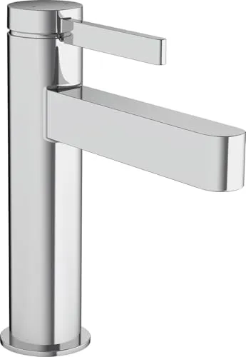 hansgrohe Waschtischarmatur Finoris, eleganter Wasserhahn mit Push-Open Ablaufgarnitur