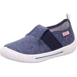 Superfit Bill blau (8020) 23 - Veganer Hausschuh für Kinder - Hausschuh aus strapazierfähigem Baumwolltextil, atmungsaktiv und mit rutschhemmender Sohle, ideal für Freizeit und Camping. 100% vegan und nachhaltig, perfekt für kleine Entdecker!