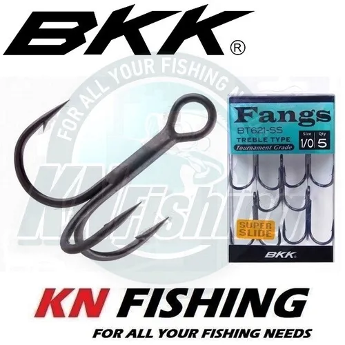 BKK BT-621-SS 1X Treble Super Slide Köder Haken Salzwasser 10-18 GRÖSSE 8 Stück